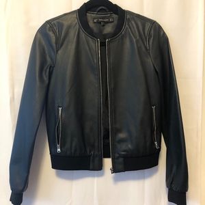 Zara Faux Leather Bomber Jacket